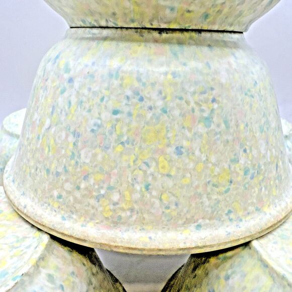 set of 6 Vintage MCM Confetti Melamine Melmac  5 inch Plastic's INC St. Paul - Picture 2 of 3
